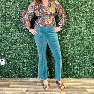 Stylish fade wash Blue Women's Cord Pants Jeans